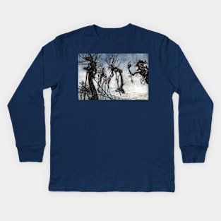 Elderberry Visit - Peter Pan at Kensington Gardens - Arthur Rackham Kids Long Sleeve T-Shirt